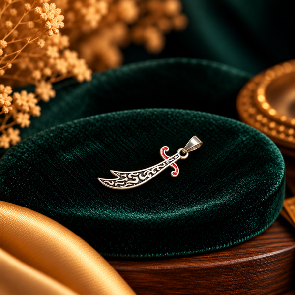 Rajputana Curved Talwar Sword Pendant (Silver) - Fine Jewelry Pendant View - SURIYAS Jewel Studio