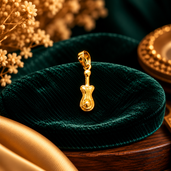 Acoustic Harmony Guitar Music Pendant - Fine Jewelry Pendant View - SURIYAS Jewel Studio