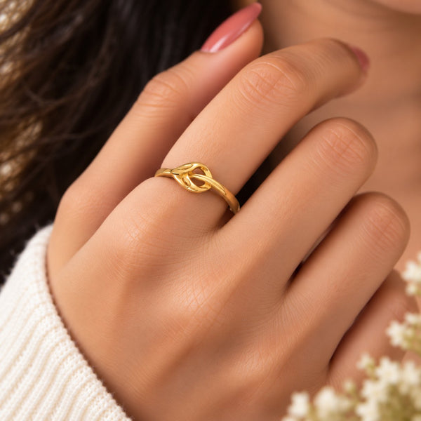 Crest Wave Solitaire Contour Ring - Hand Wear View - SURIYAS