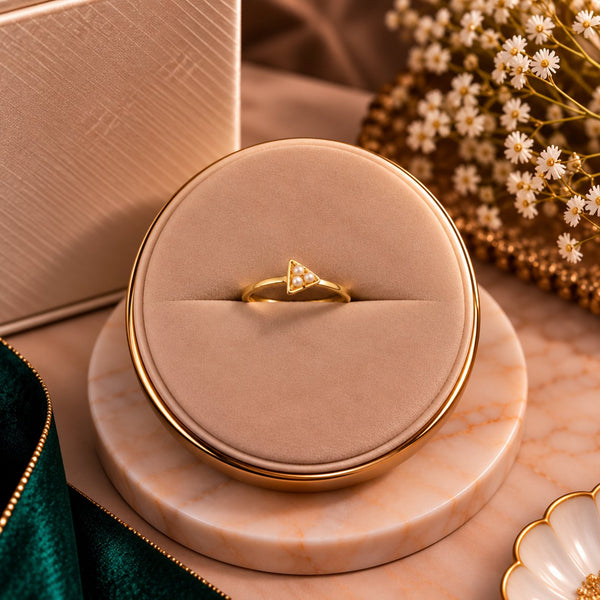 Celeste Teardrop Solitaire Ring - Luxury Velvet Box Display - SURIYAS