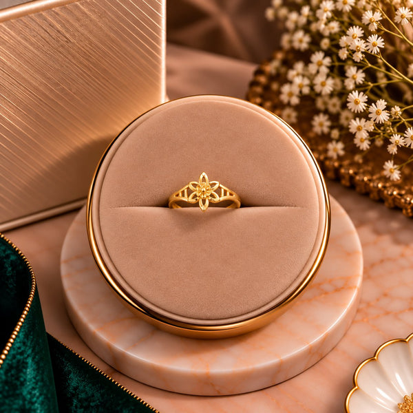 Botanical Trellis Band Ring - Luxury Velvet Box Display - SURIYAS