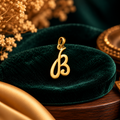 Elegance Calligraphy Letter 'B' Initial Pendant - Fine Jewelry Pendant View - SURIYAS Jewel Studio