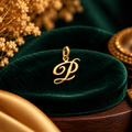 Scripture Calligraphy Letter 'P' Initial Pendant - Fine Jewelry Pendant View - SURIYAS Jewel Studio