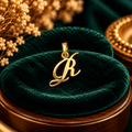 Royal Calligraphy Letter 'R' Initial Pendant - Fine Jewelry Pendant View - SURIYAS Jewel Studio