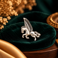 Celestial Winged Pegasus Pendant (Silver) - Fine Jewelry Pendant View - SURIYAS Jewel Studio