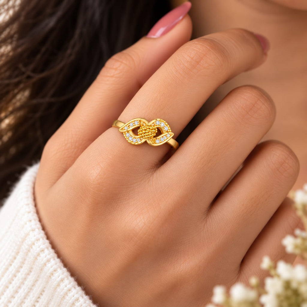 Crystal Infinity Knot Ring