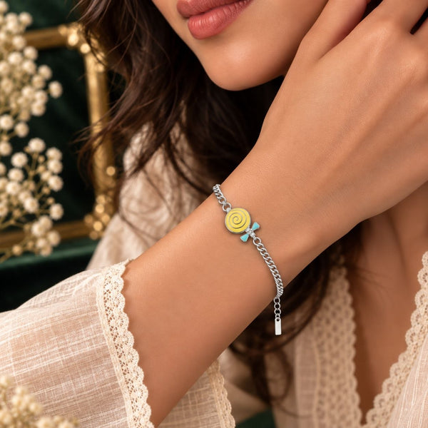 Soleil Joyful Emoji Charm Chain Bracelet - Hand Wear View - SURIYAS Jewel Studio