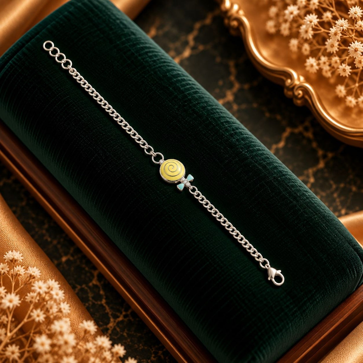 Soleil Joyful Emoji Charm Chain Bracelet - Luxury Velvet Box Display - SURIYAS Jewel Studio