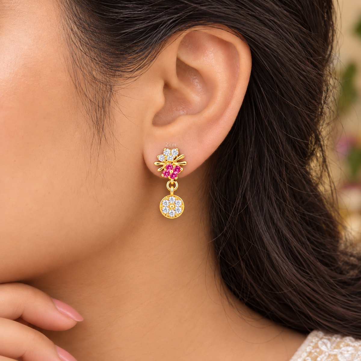 Ruby Floral Elegance Earrings