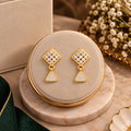 Crystal Geometric Diamond Drop Earrings
