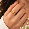 Eternal Duo Knot Statement Ring - Hand Wear View - SURIYAS