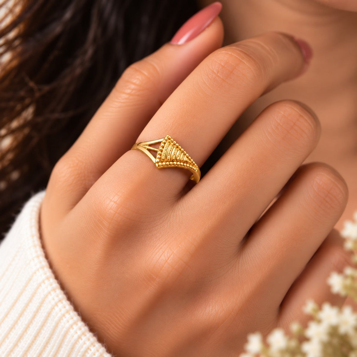 Lumiere Diamond Marquise Ring - Hand Wear View - SURIYAS