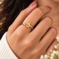 Solstice Blossom Petal Ring - Hand Wear View - SURIYAS