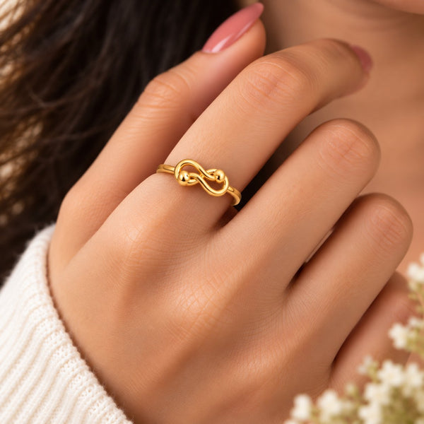 Infinite Grace Dual-Loop Ring - Hand Wear View - SURIYAS