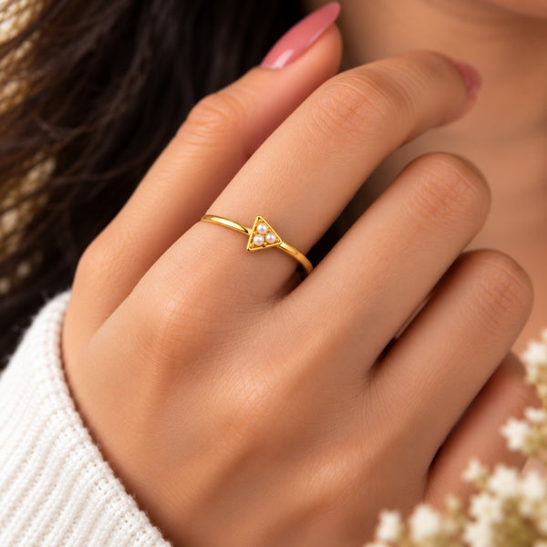 Celeste Teardrop Solitaire Ring - Hand Wear View - SURIYAS