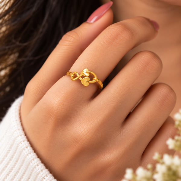 Bloom Twist Bypass Floral Ring - Hand Wear View - SURIYAS
