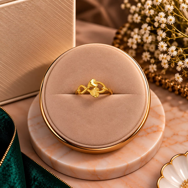 Bloom Twist Bypass Floral Ring - Luxury Velvet Box Display - SURIYAS