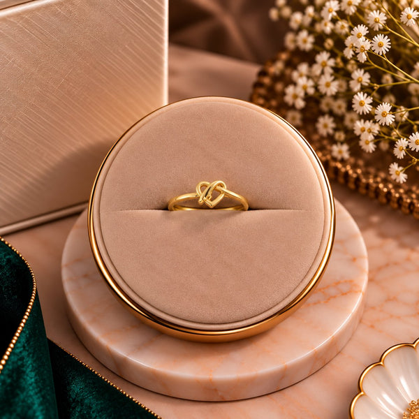 Double Floating Hearts Bypass Ring - Luxury Velvet Box Display - SURIYAS
