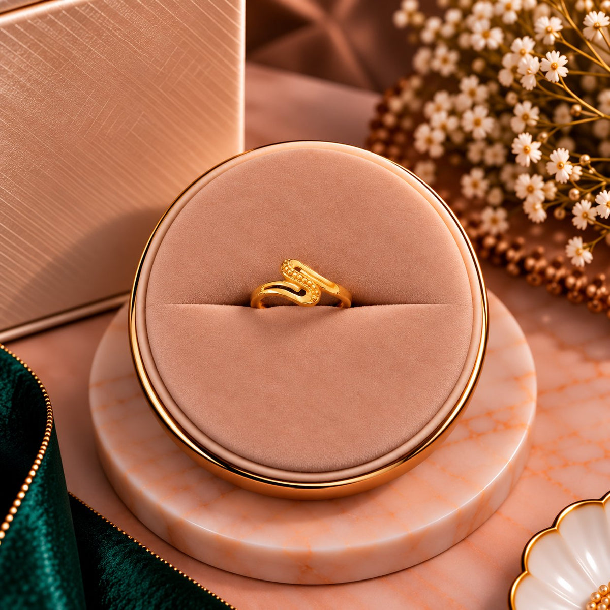 Vortex Ribbon Twist Ring - Luxury Velvet Box Display - SURIYAS