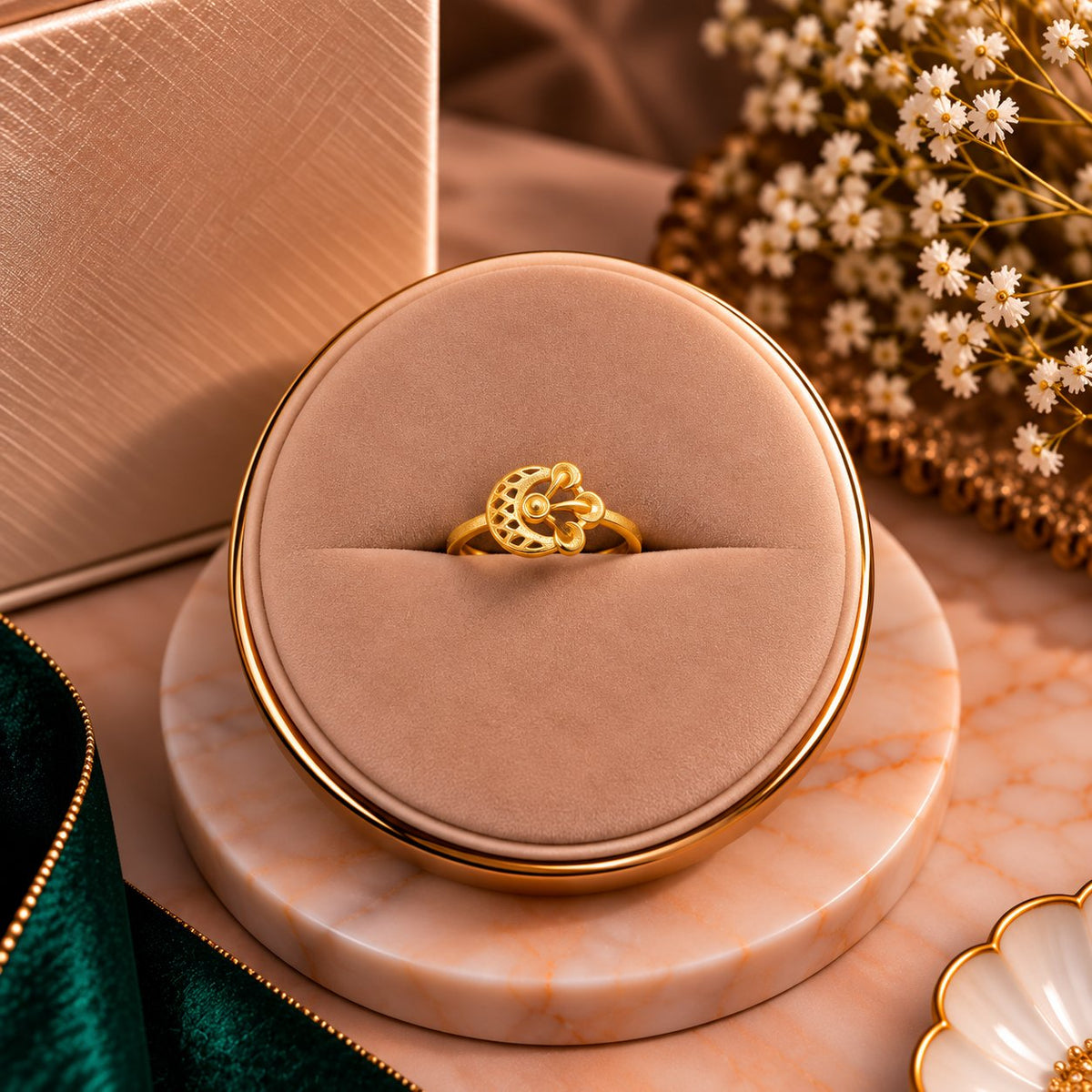 Mandala Floral Rosette Ring - Luxury Velvet Box Display - SURIYAS