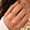 Laurel Leaf Vine Bypass Ring - Hand Wear View - SURIYAS