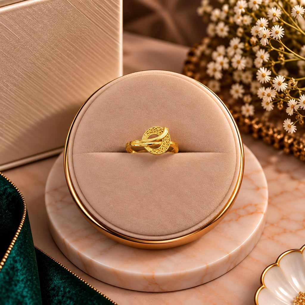 Twisted Rope Solitaire Band - Luxury Velvet Box Display - SURIYAS
