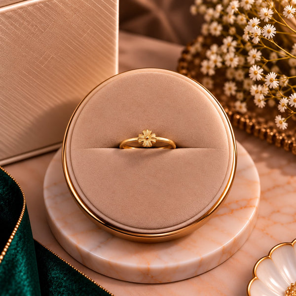 Sunburst Petal Bloom Ring - Luxury Velvet Box Display - SURIYAS
