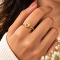 Crescent Moon & Star Celestial Ring - Hand Wear View - SURIYAS